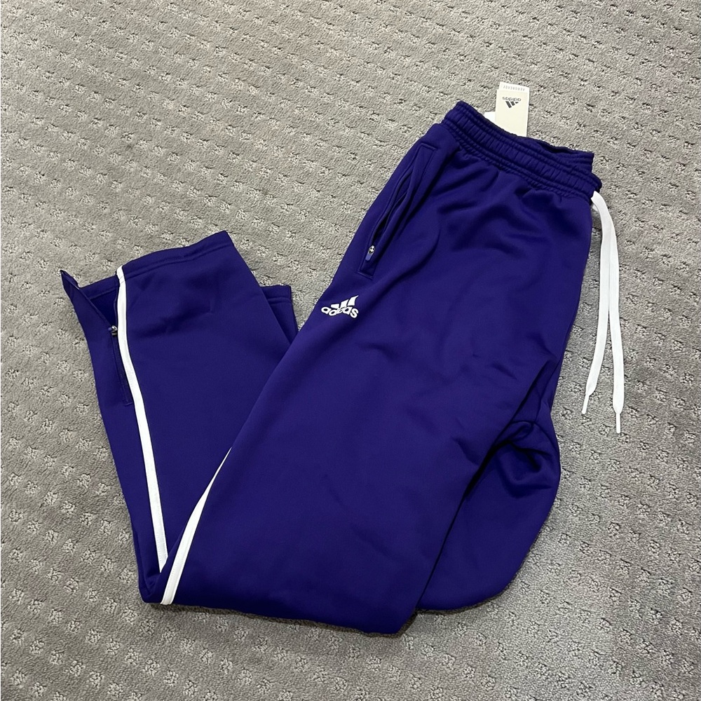 Adidas M SLA K Sideline Athletic Knit Purple Track Pants
